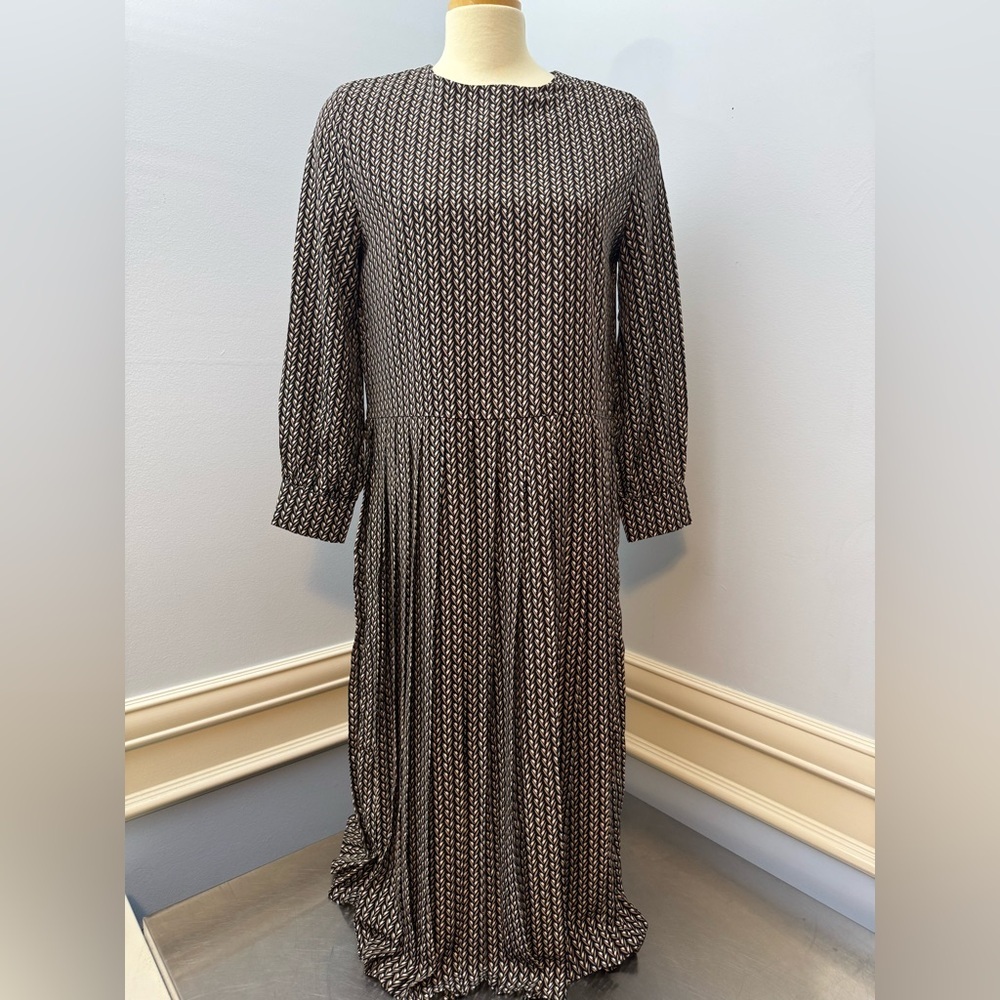 Business semi formal Patterned pleated maxi Dress